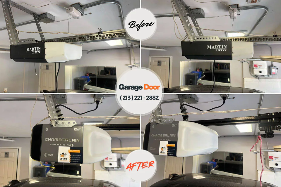 Before and after: garage door opener repair Harkers Island, NC